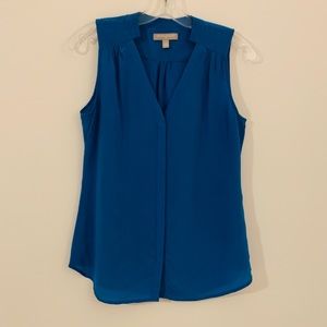 Banana Republic Blue V-Neck Sleeveless Top